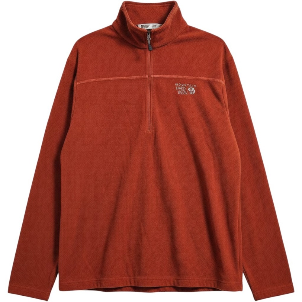 Mountain Hardwear‎ Fleece Pullover Mens Lg Orange 1/4 Zip Microfleece Mock Neck